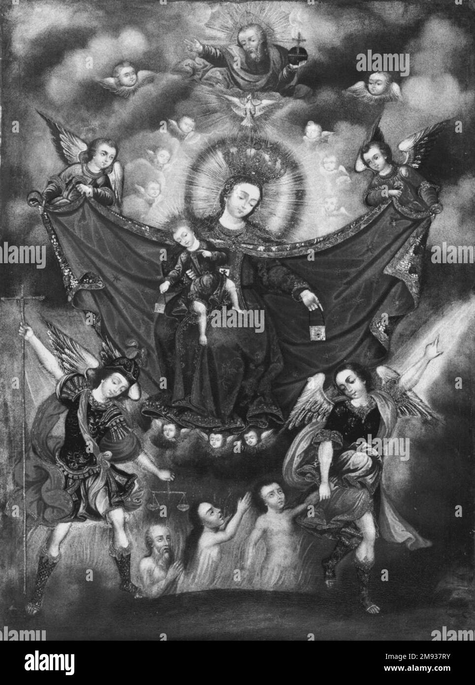 Virgin of Carmel Saving Souls in Purgatory Circle of Diego Quispe Tito