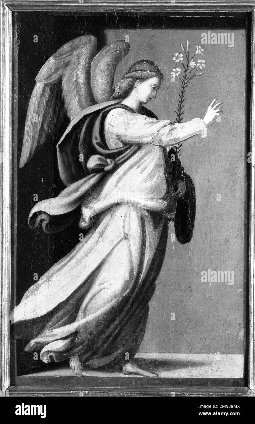 Archangel Gabriel Angel Sculpture with Gold Leaf Wings 82 Inch