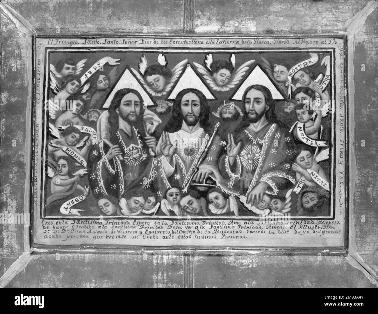 Trinity Unknown. , early 19th century. Painting on tin, 12 1/2 x 16 1/4 in. (31.8 x 41.3 cm).   American Art early 19th century Stock Photo