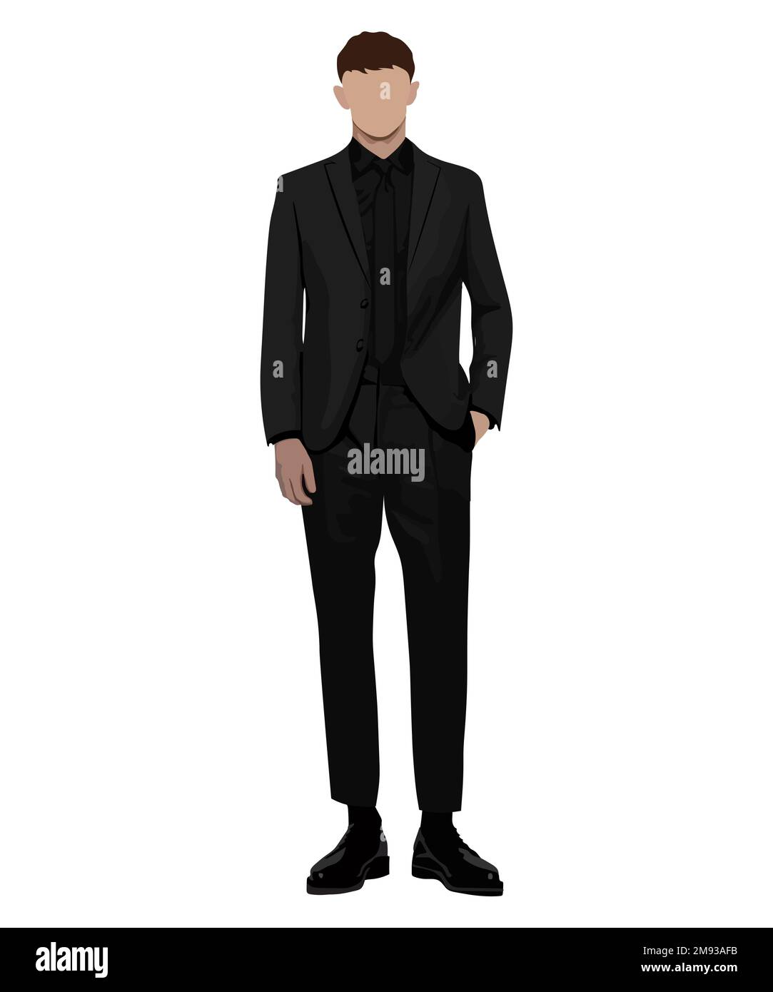 A man in a business suit on a white background. Vector illustration in ...