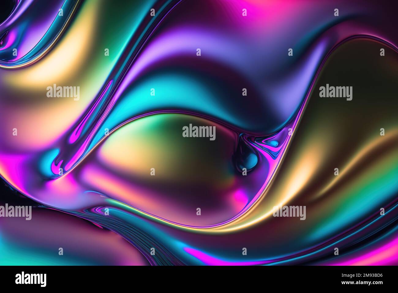 Iridescent colors ultraviolet metallic liquid. Abstract colorful background Stock Photo