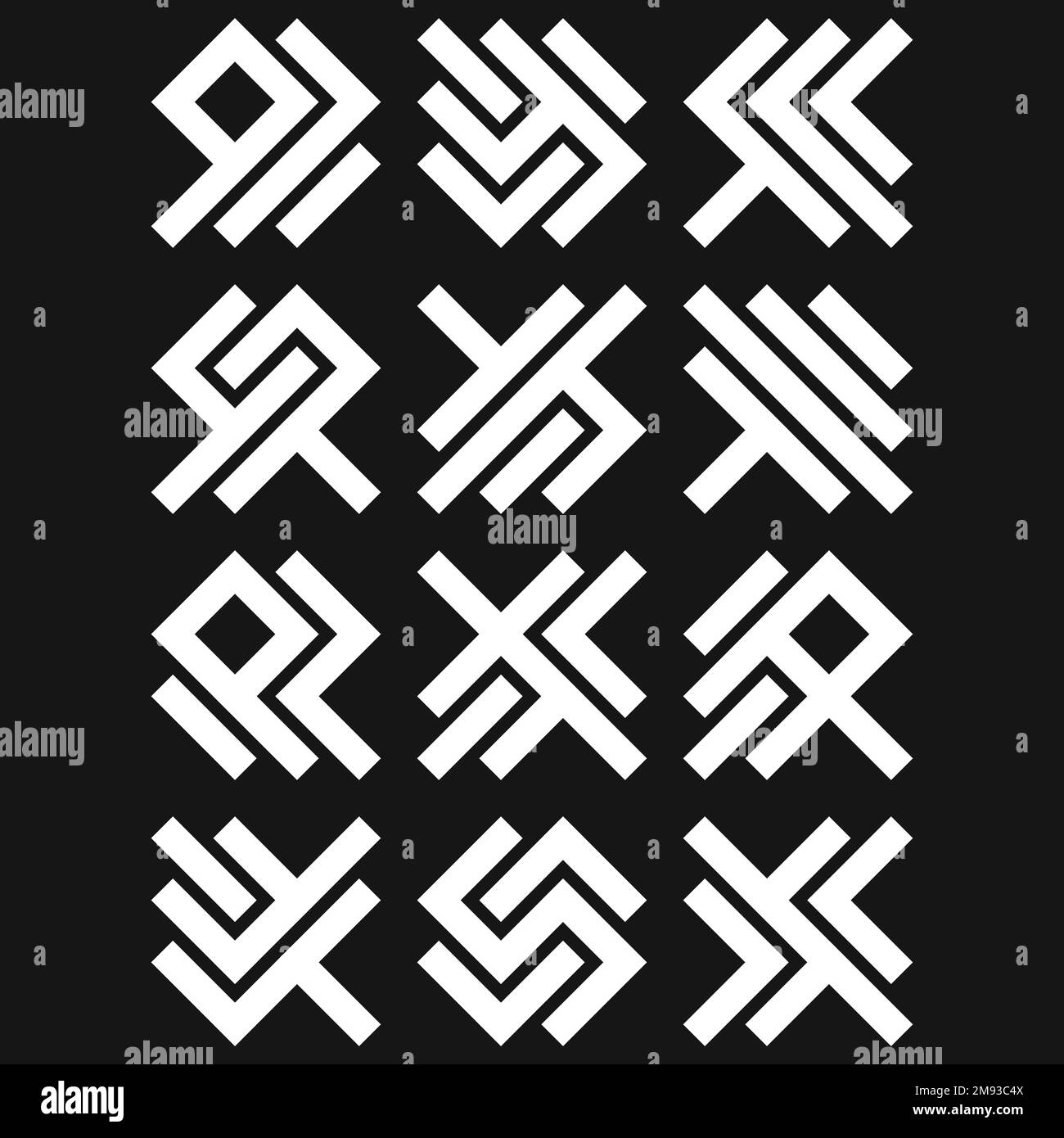 Asemic Glyph writing hieroglyph imitation generative illustration Stock ...