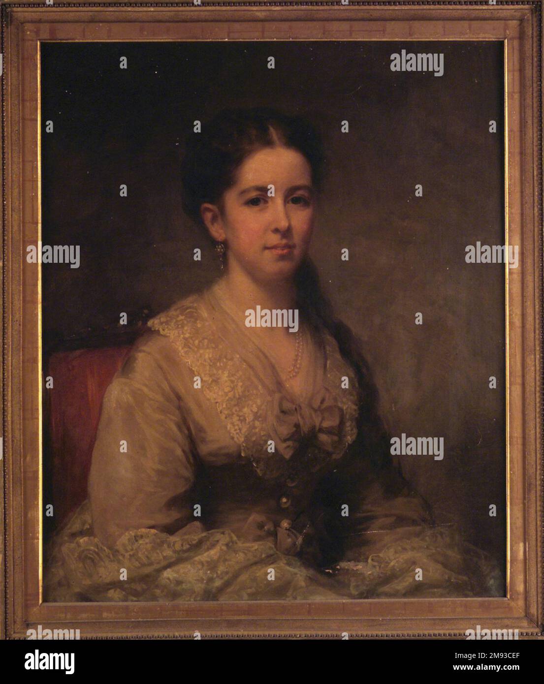 Ella M. Clapp Southwick George Augustus Baker Jr. (American, 1821-1880). Ella M. Clapp Southwick, 1869. Oil on canvas, 30 x 24 7/8in. (76.2 x 63.2cm).   American Art 1869 Stock Photo