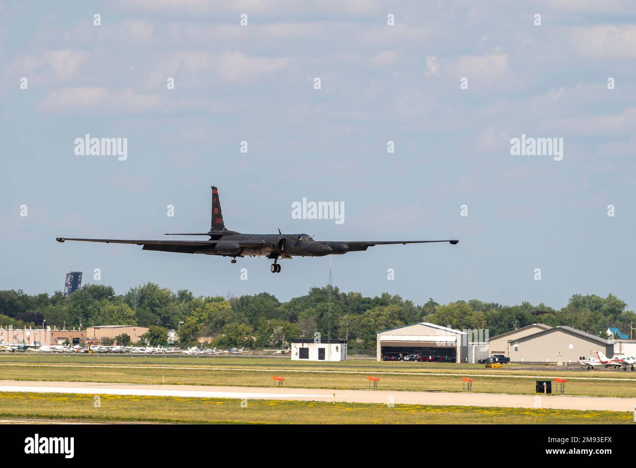 Oshkosh, WI - 27 July 2022: A U2 dragon lady spy plane flying around at an air show. Stock Photo