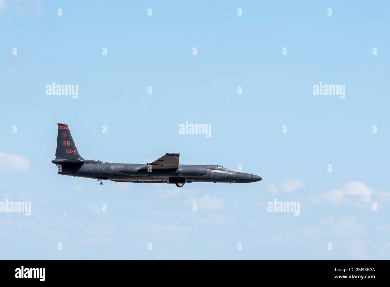oshkosh, WI - 27 July 2022: A U2 dragon lady spy plane flying around at an air show. Stock Photo