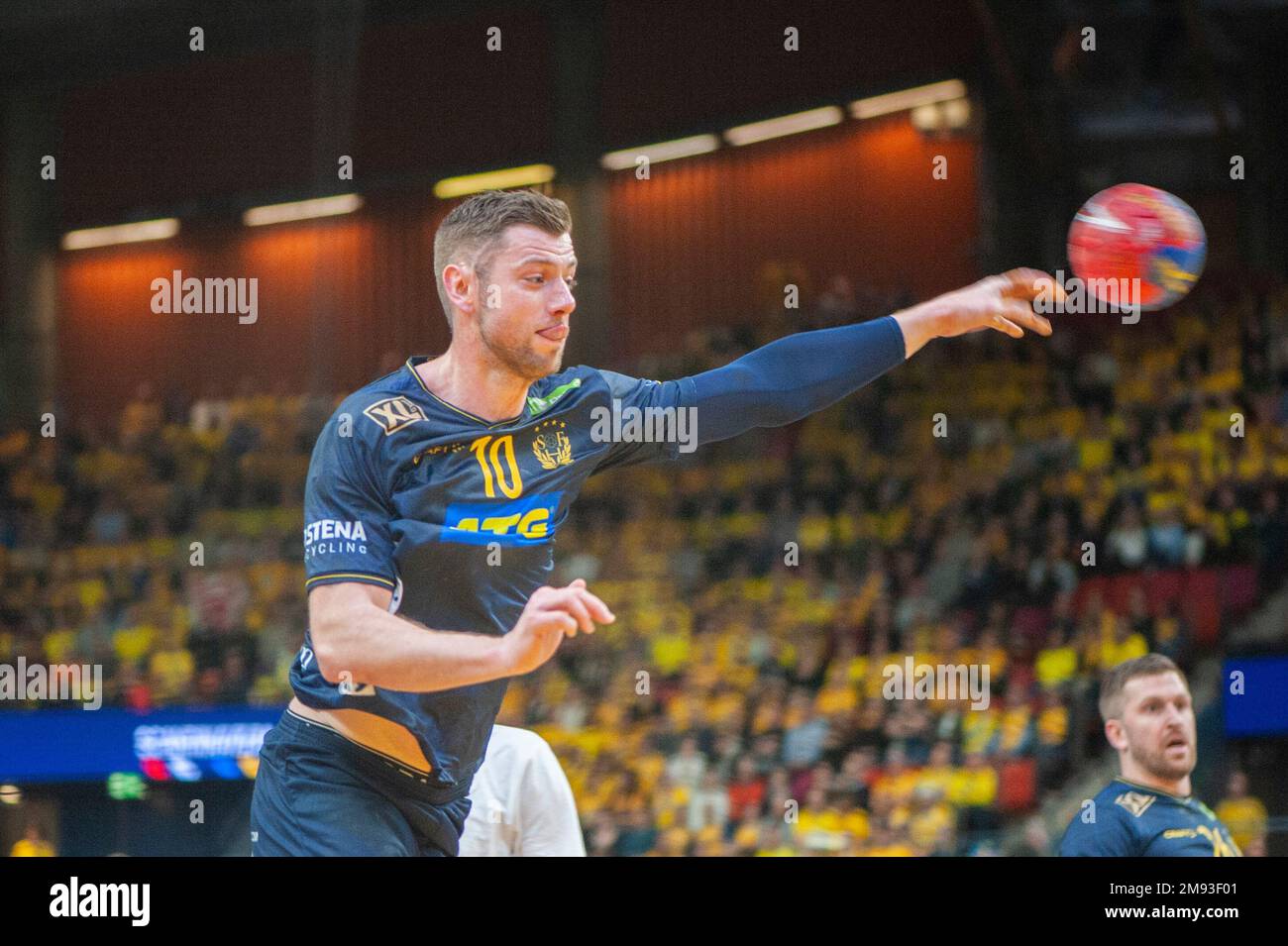 Gothenburg, Sweden. 16th Jan 2023. Niclas Ekberg of Sweden in action during the 2023 IHF World Men’s Handball Championship game between Uruguay and Sweden on January 16th, 2023 in Gothenburg. Credit: Oskar Olteus / Alamy Live News Stock Photo