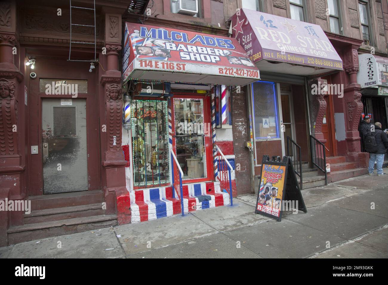 Spanish harlem new york city stores - Milkiades Barber Shop On East 116th Street In Spanish Harlem In New York City 2M93GKK