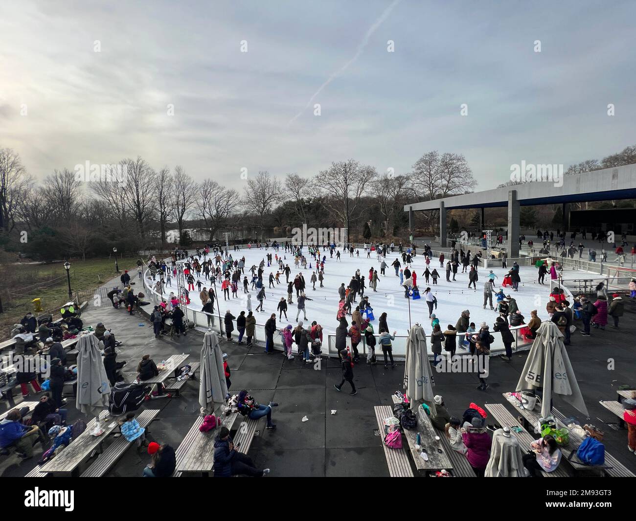 People enjoy ice skating at the LeFrak Center at Lakeside rink in Prospect Park, Brooklyn, New