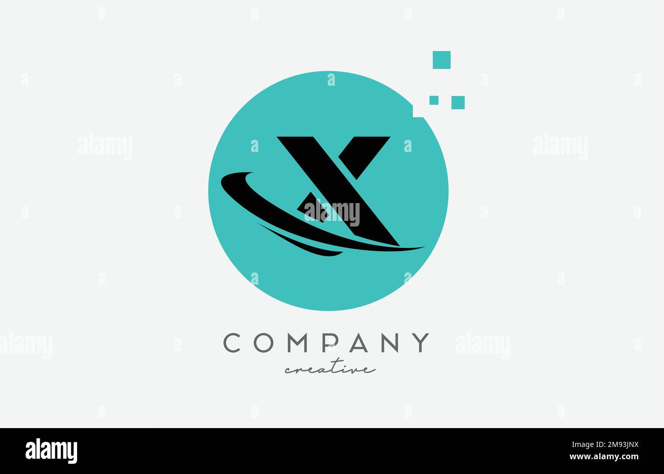 Circle X alphabet letter logo icon with dots and swoosh. Template ...