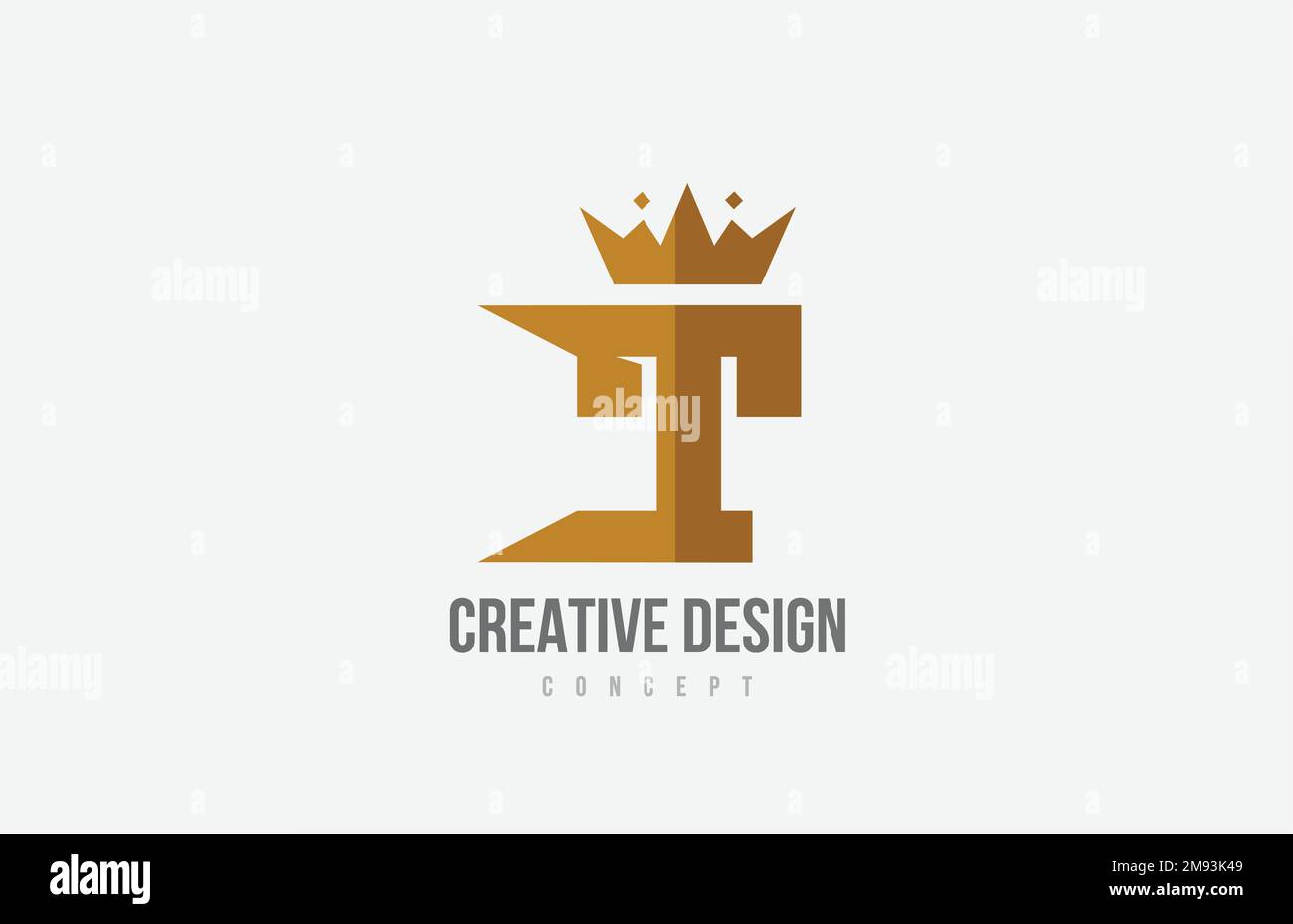 brown king crown A alphabet letter logo icon with spikes. Creative ...
