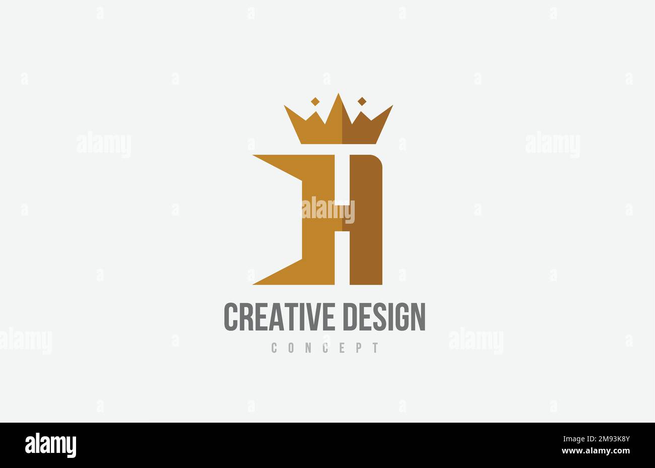 brown king crown A alphabet letter logo icon with spikes. Creative ...
