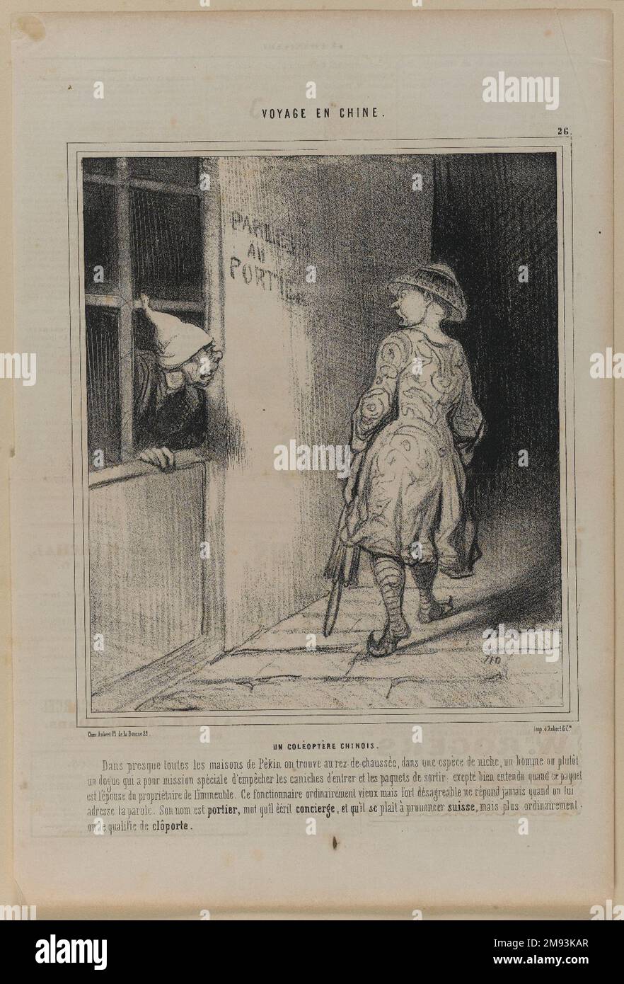 Un Coléoptère Chinois Honoré Daumier (French, 1808-1879). , January 26, 1845. Lithograph on newsprint, Sheet: 14 1/4 x 9 11/16 in. (36.2 x 24.6 cm).   European Art January 26, 1845 Stock Photo