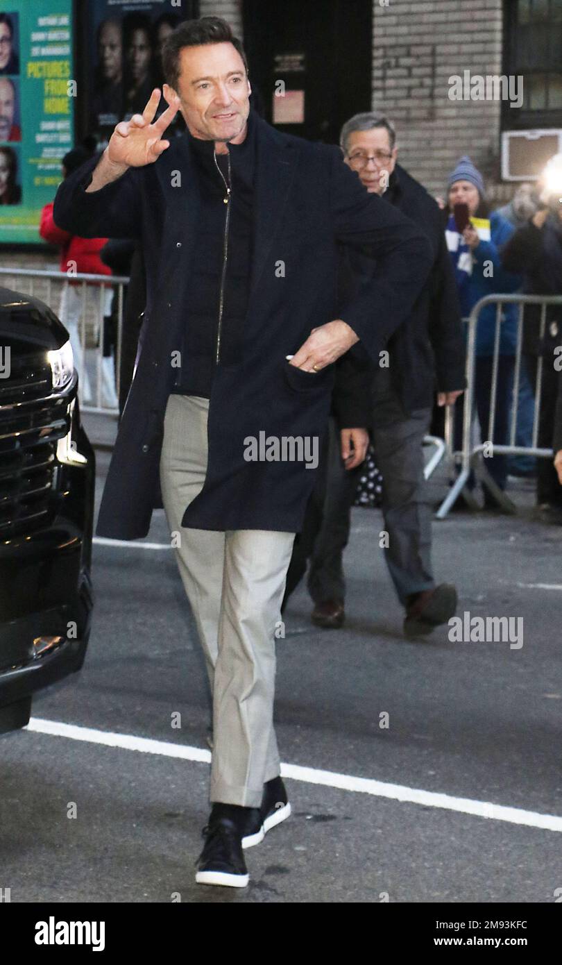 New York, NY, USA. 16th Jan, 2023. Hugh Jackman seen at The Late Show