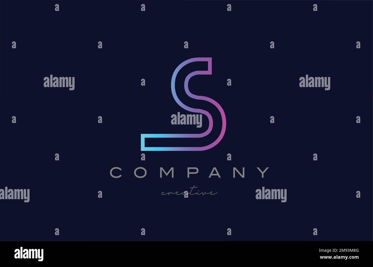pink blue S alphabet letter logo icon. Creative template for a business ...