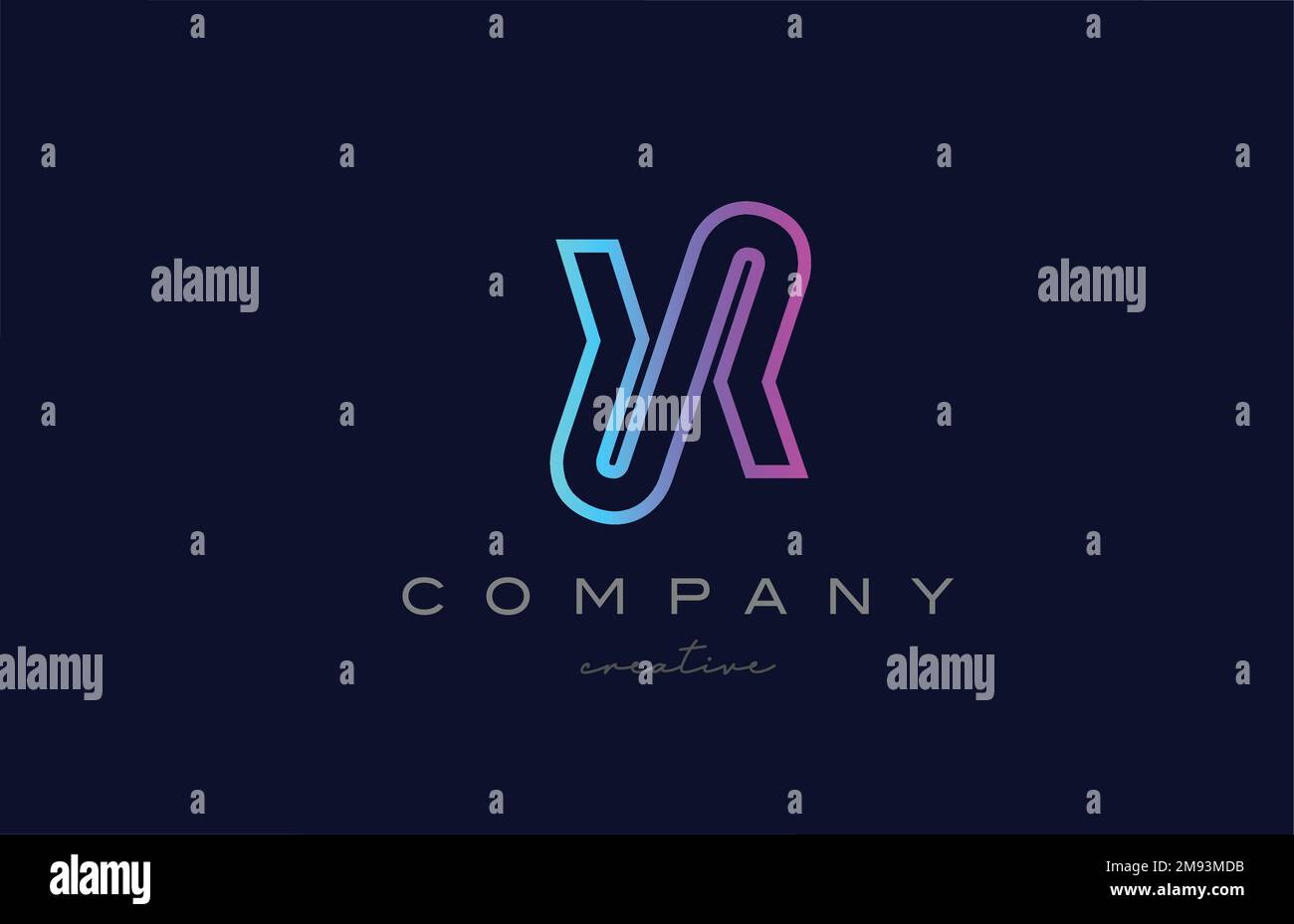 pink blue X alphabet letter logo icon. Creative template for a business ...