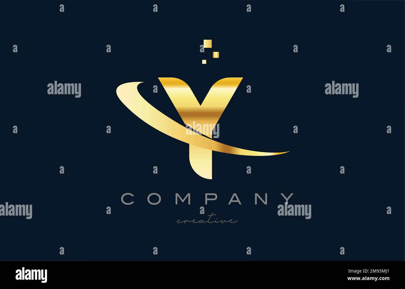gold golden Y alphabet letter logo icon design. Creative template for ...