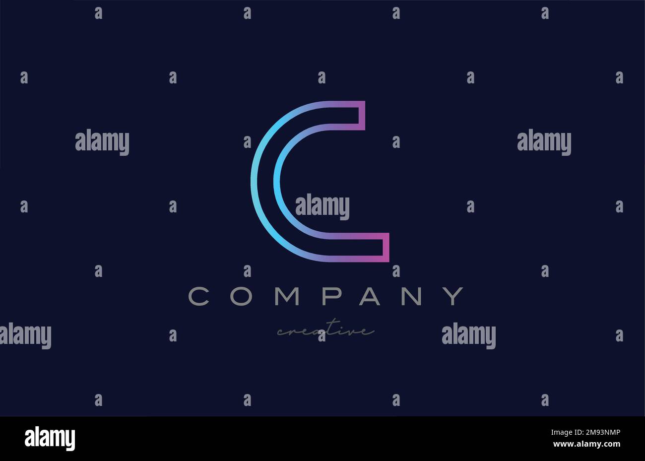 pink blue C alphabet letter logo icon. Creative template for a business ...
