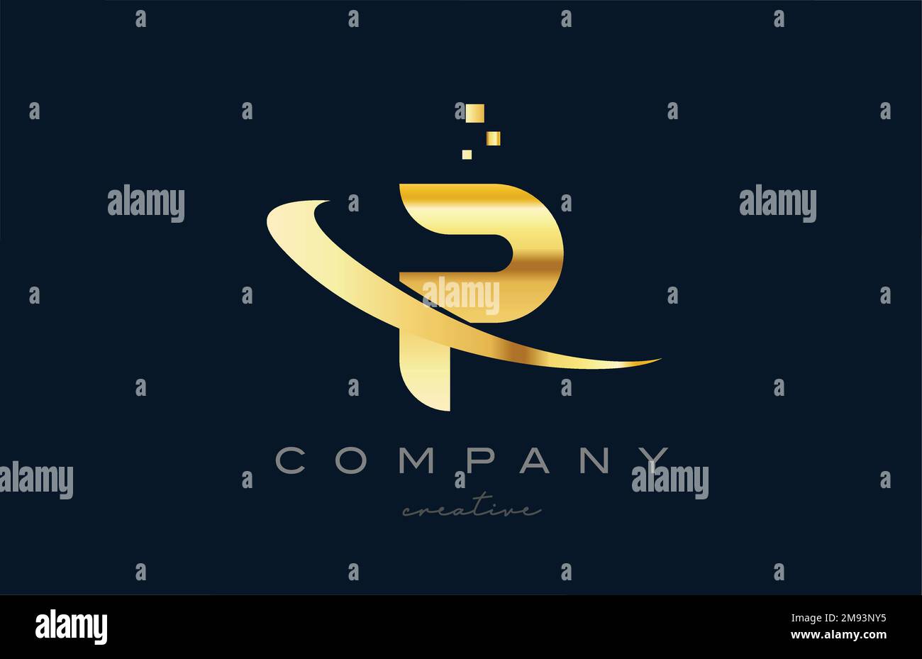 gold golden P alphabet letter logo icon design. Creative template for ...
