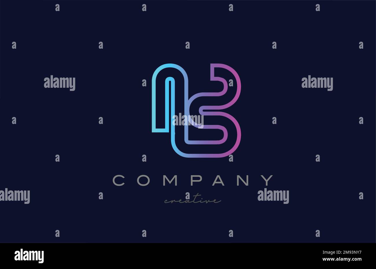 pink blue B alphabet letter logo icon. Creative template for a business ...