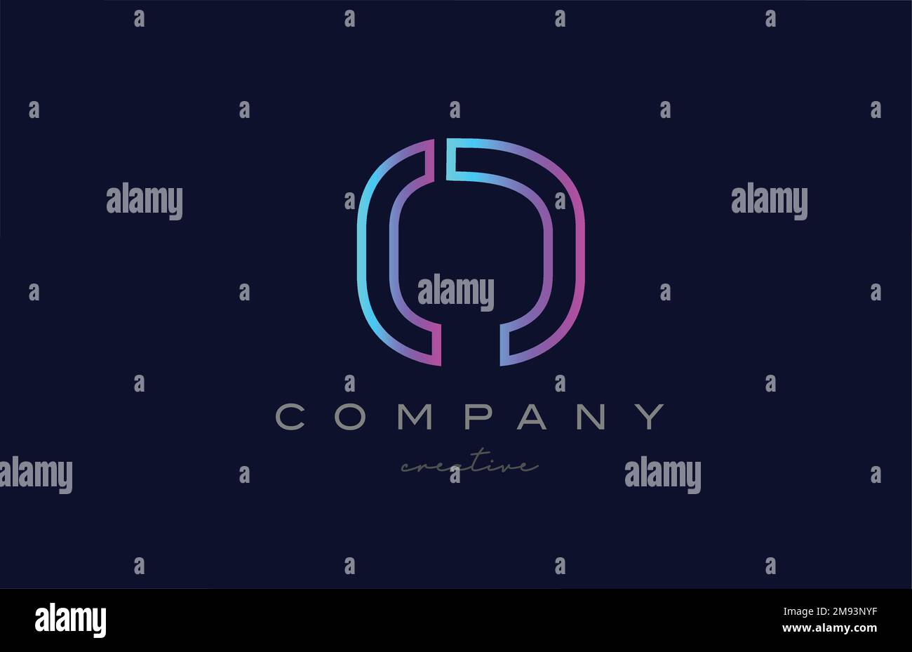 pink blue O alphabet letter logo icon. Creative template for a business ...