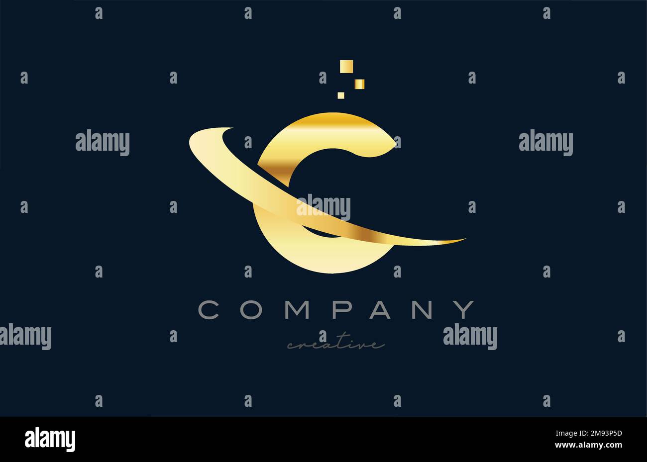 gold golden C alphabet letter logo icon design. Creative template for ...