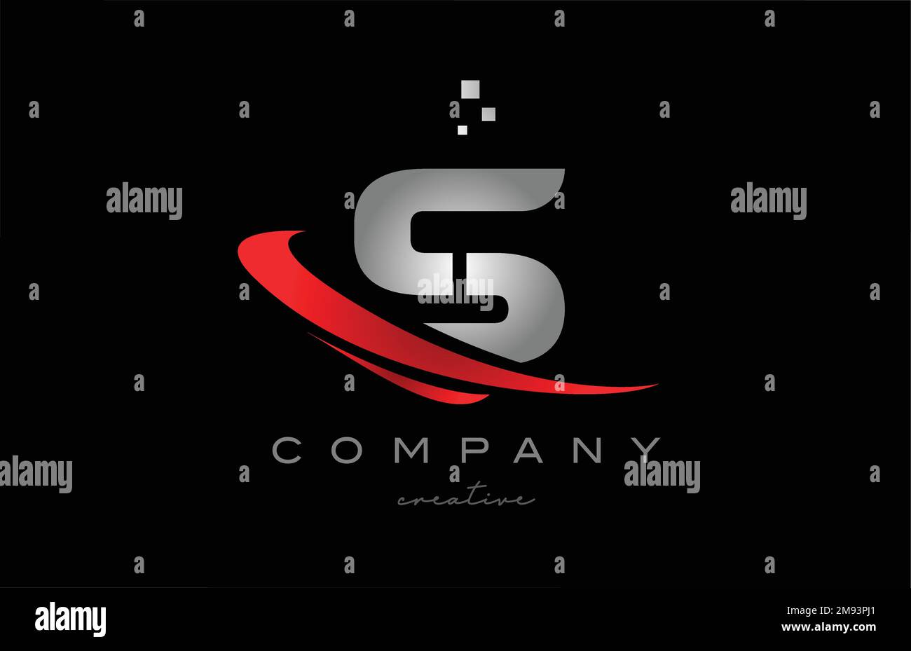red swoosh S alphabet letter logo icon with grey color. Design suitable ...