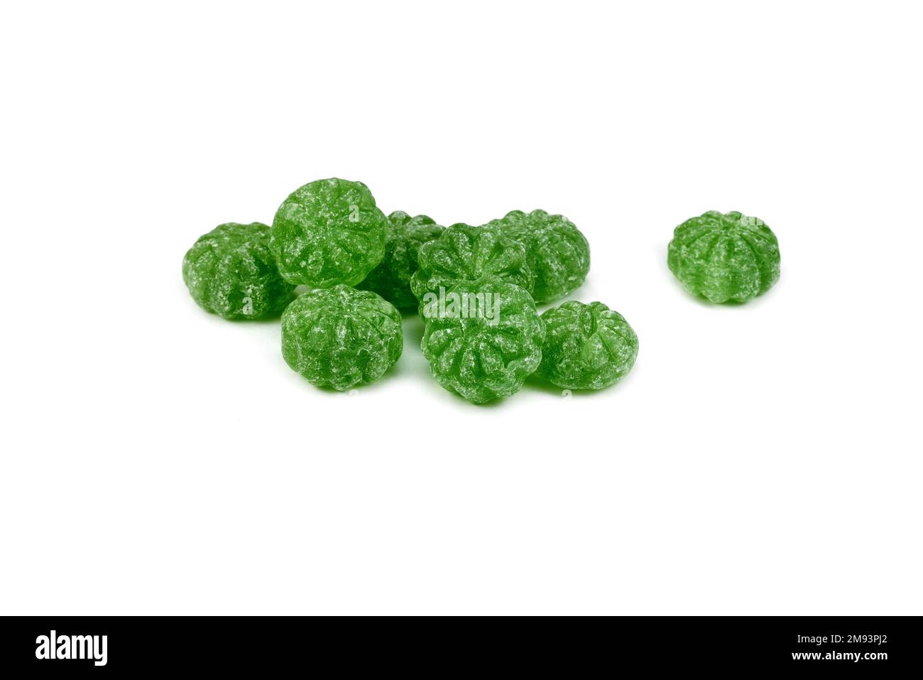 Green mint candies isolated on white background Stock Photo Alamy