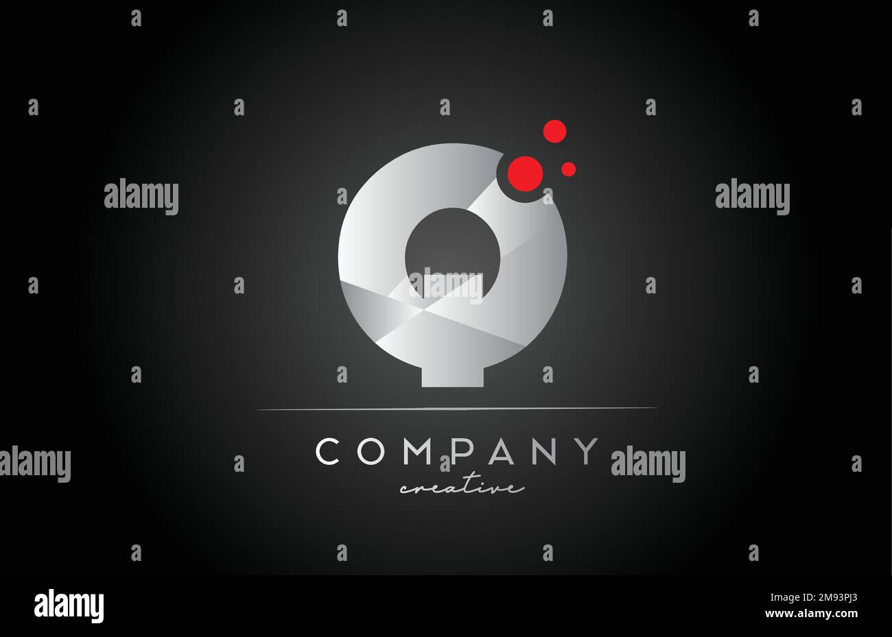 black Q alphabet letter logo icon with red dot. Design suitable for a ...