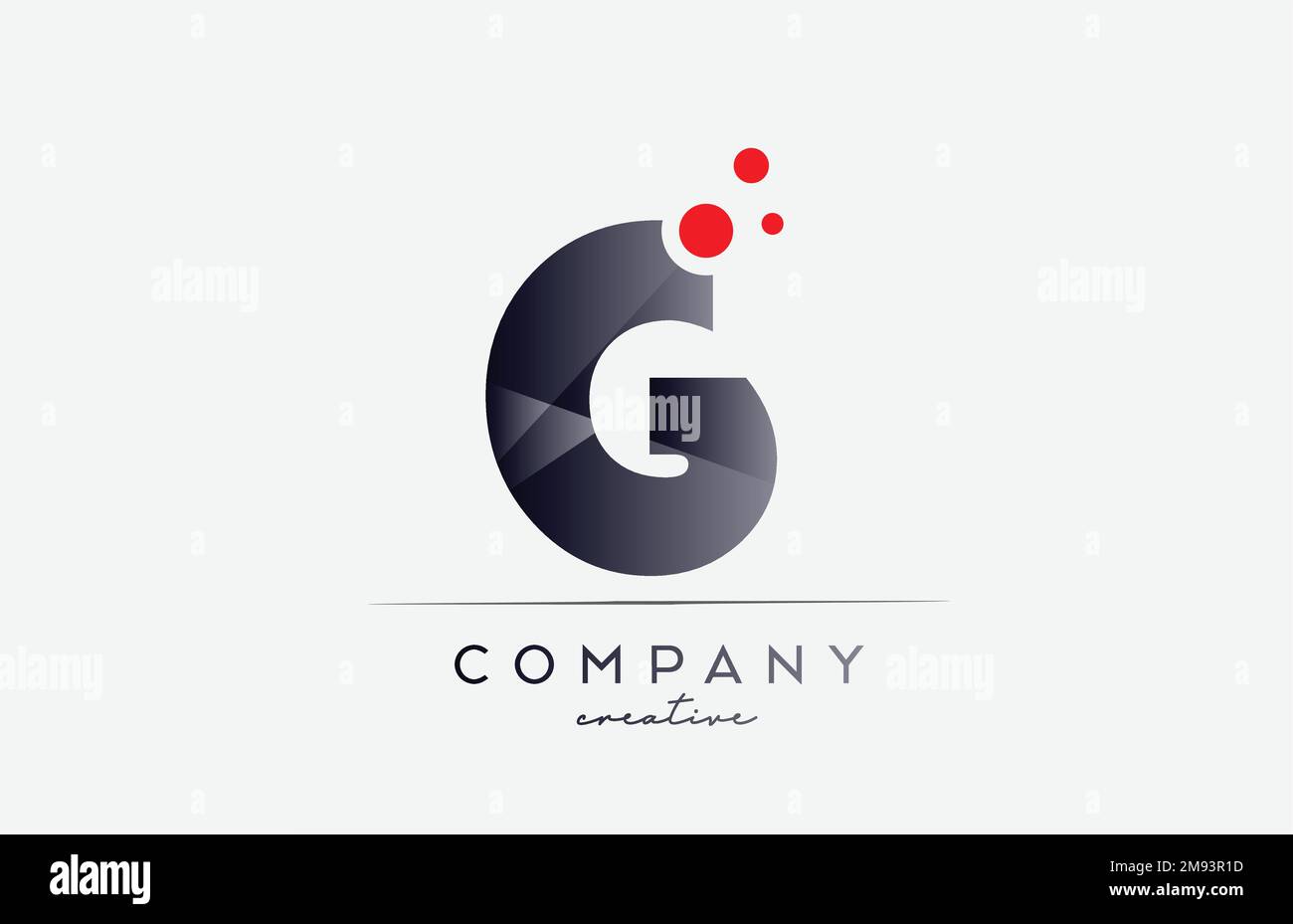 G alphabet letter logo icon with grey color and red dot. Design ...