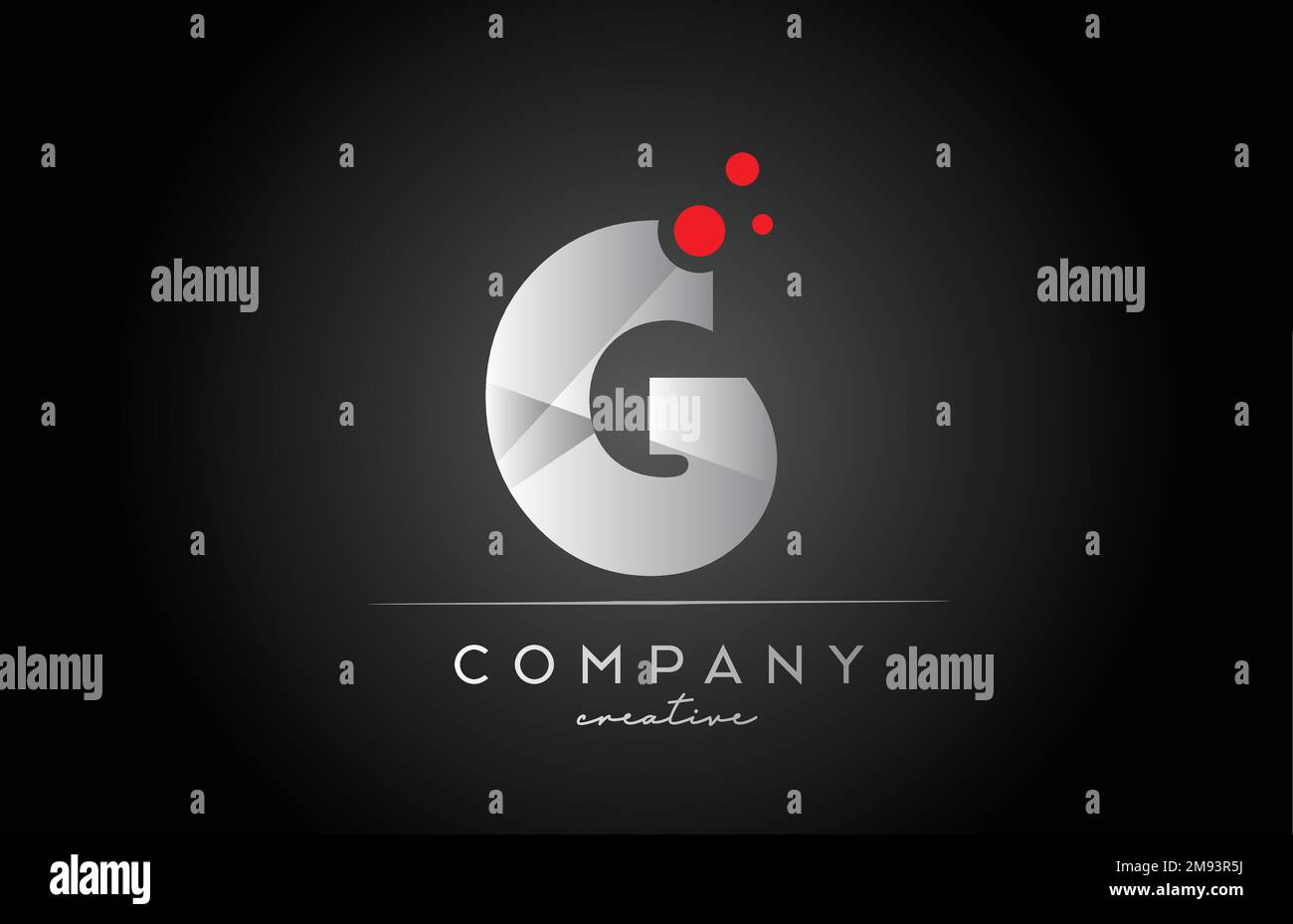 black G alphabet letter logo icon with red dot. Design suitable for a ...