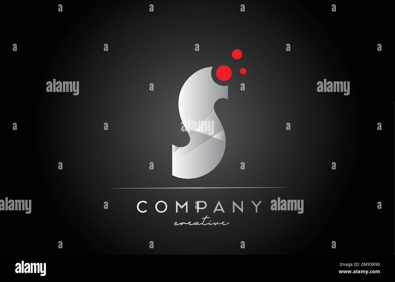 black S alphabet letter logo icon with red dot. Design suitable for a ...