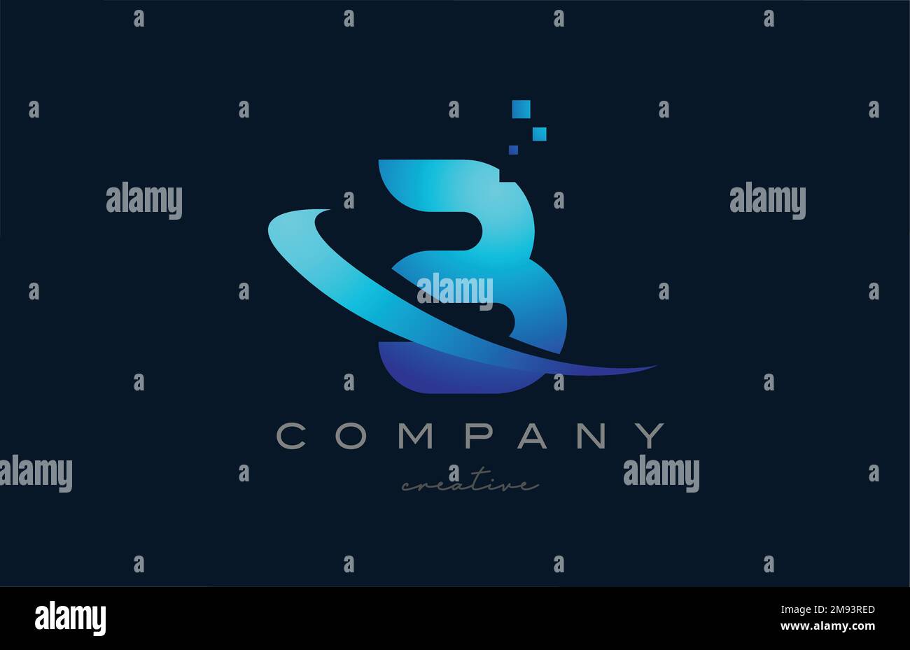 C blue alphabet letter logo icon. Creative design template for business ...
