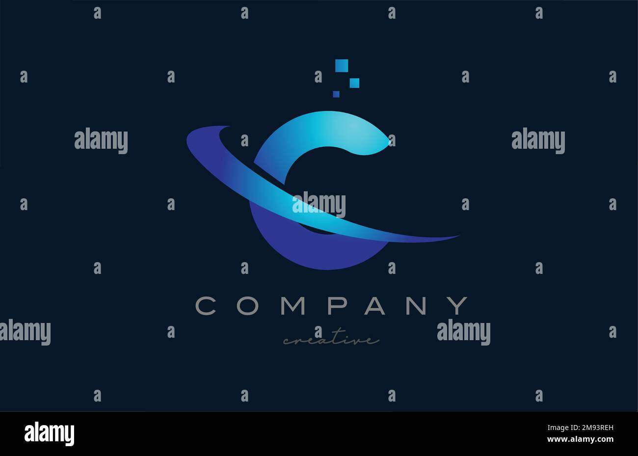 D blue alphabet letter logo icon. Creative design template for business ...