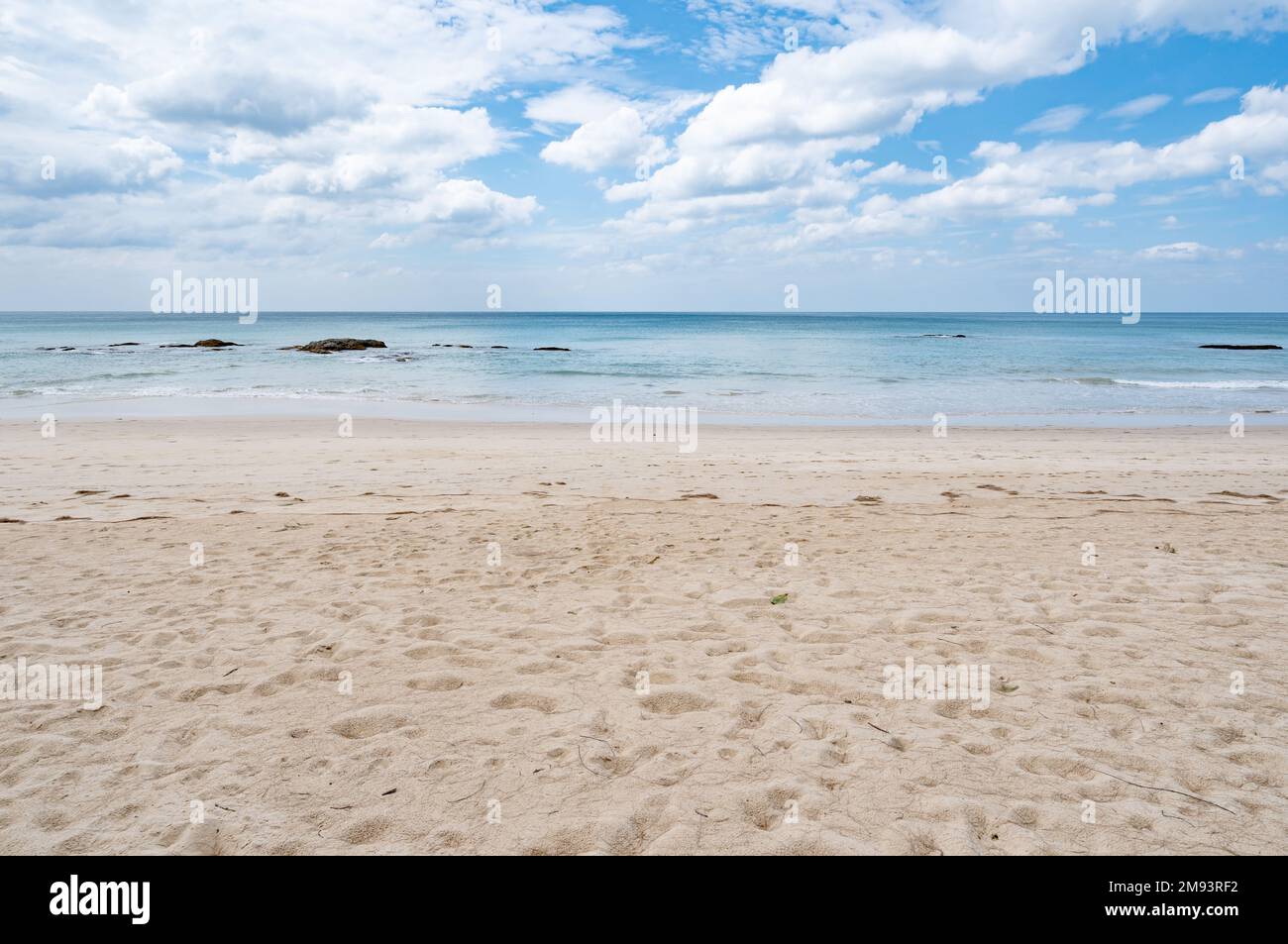 Beautiful sandy beach and sea with clear blue sky background, Amazing ...