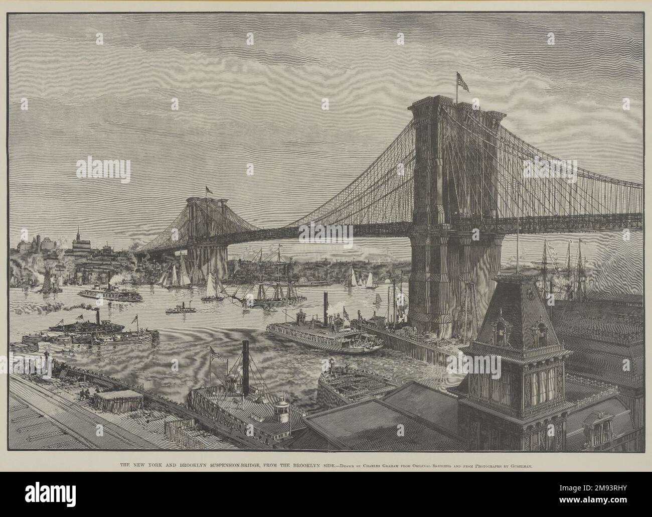 The New York and Brooklyn Suspension Bridge from the Brooklyn Side