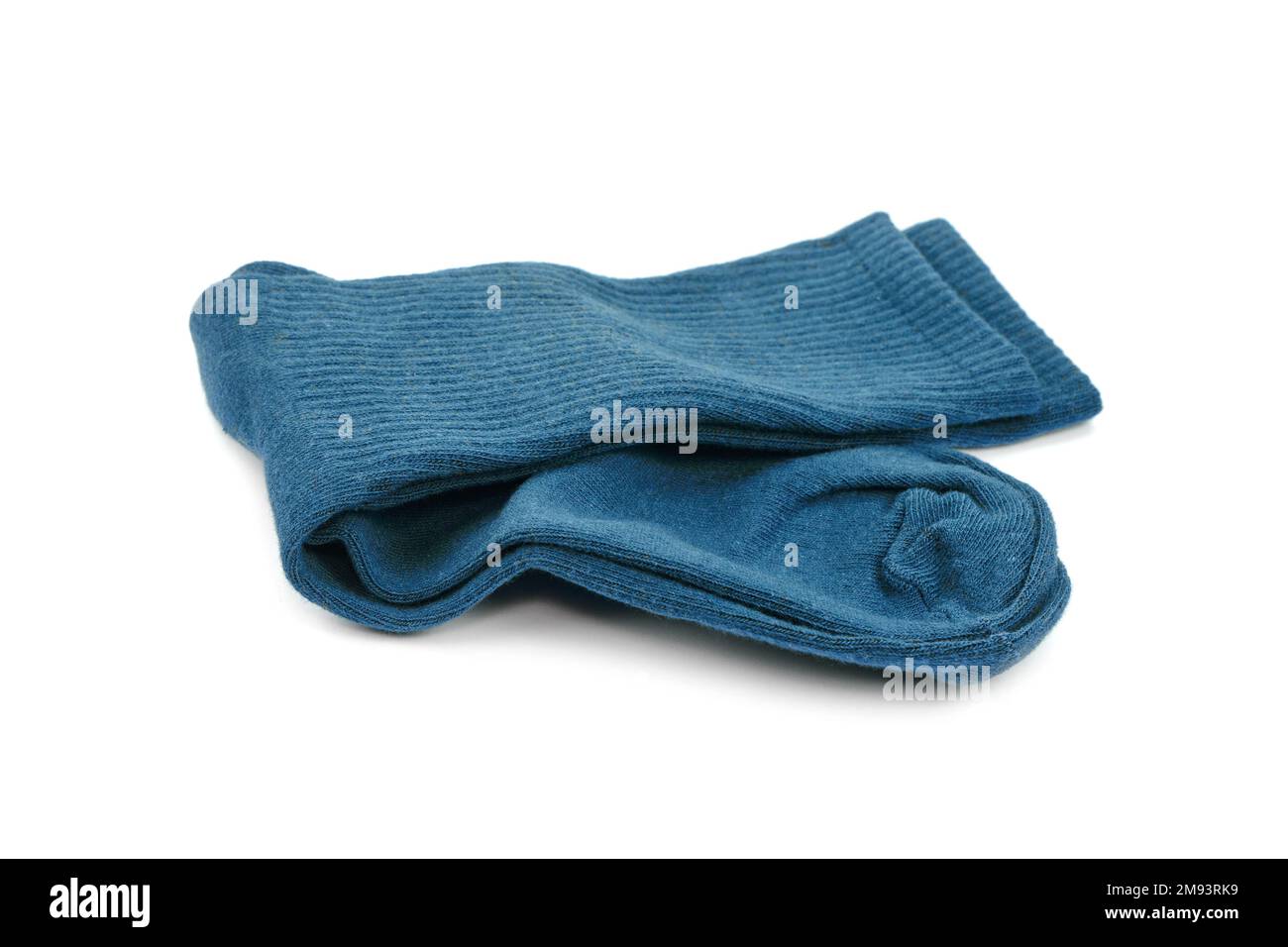 Warm woolen socks isolated on white background. Stock Photo