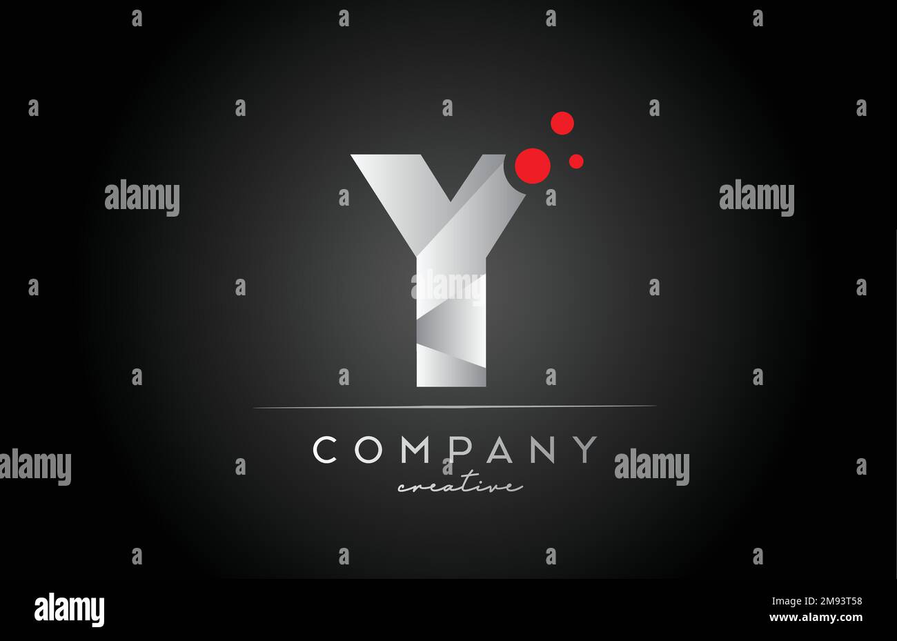 black Y alphabet letter logo icon with red dot. Design suitable for a ...