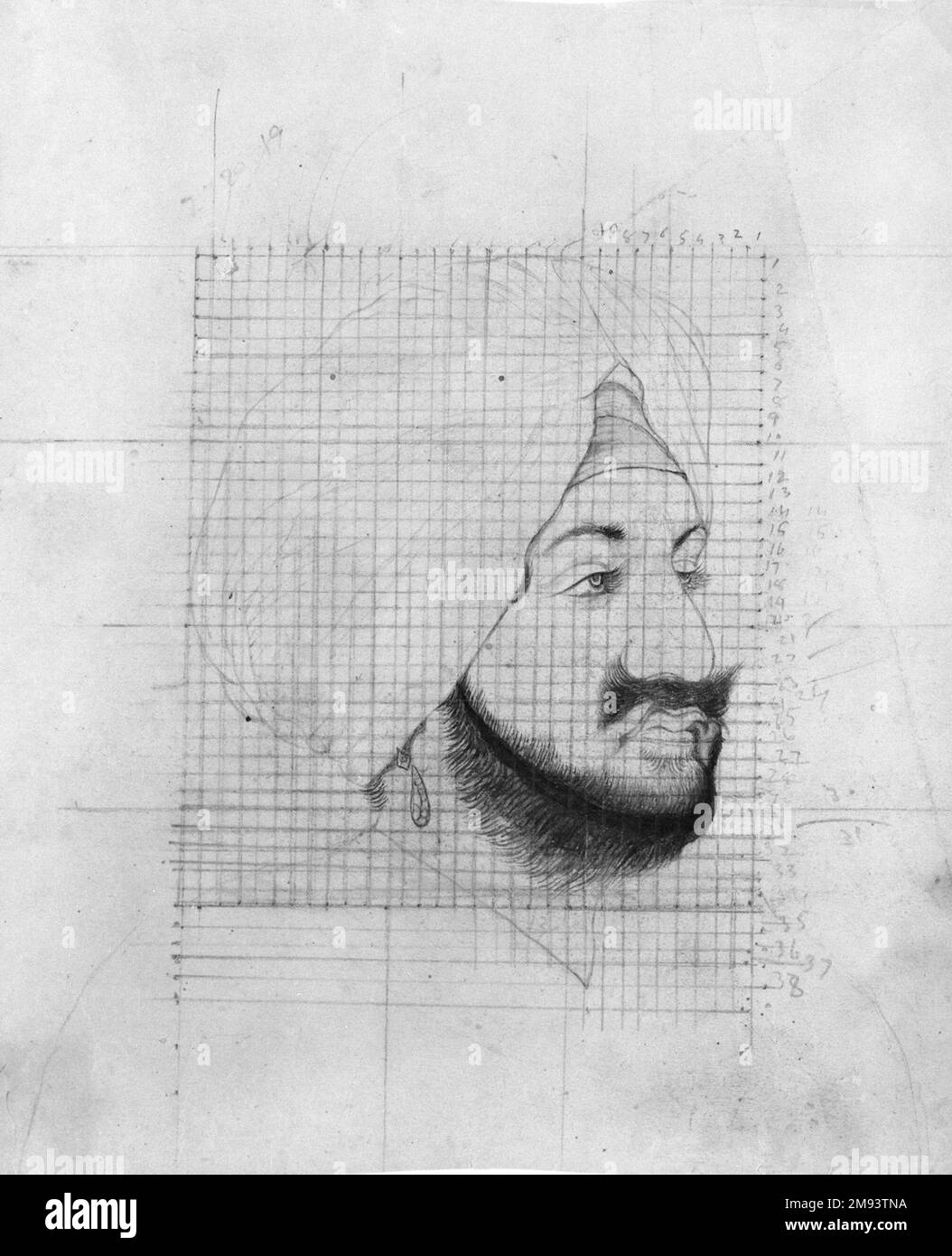 Portrait of the Maharaja of Patiala Indian. Portrait of the Maharaja of Patiala, early 20th century. Pencil, ink, and color on paper, sheet: 6 1/2 x 9 in. (16.5 x 22.9 cm).   Asian Art early 20th century Stock Photo