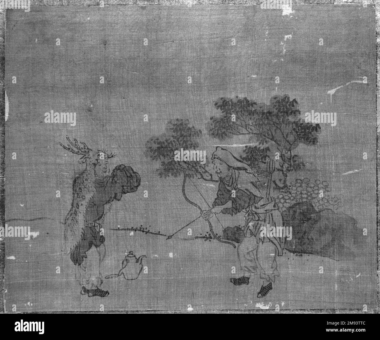 Album Leaf Painting Hunters Sessen (Japanese, flourished ca. 1820
