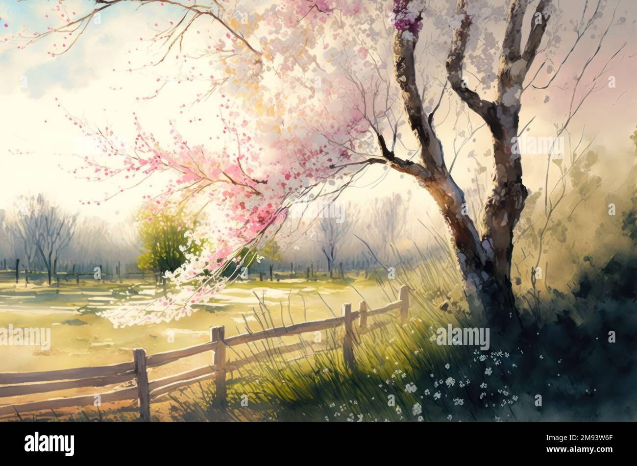 Spring Landscape Drawing