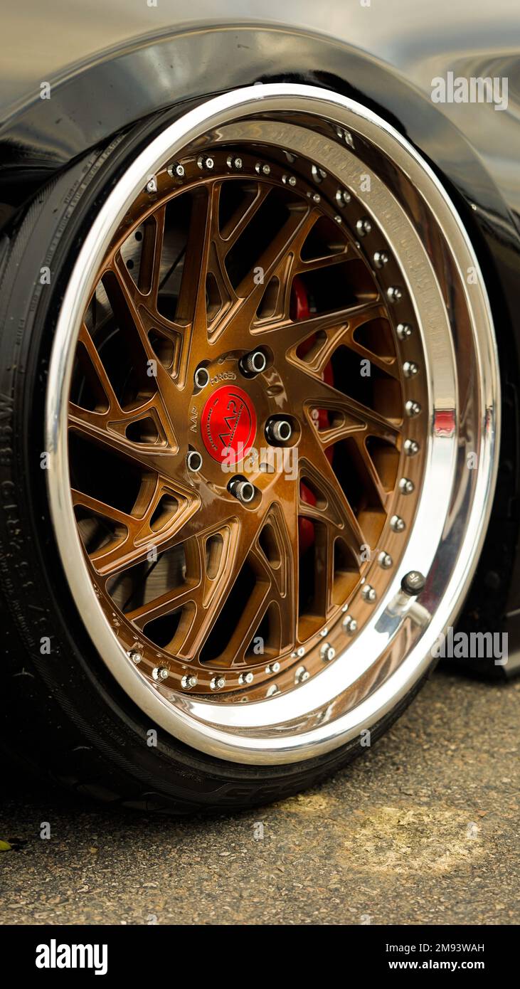 3 piece wheels Stock Photo