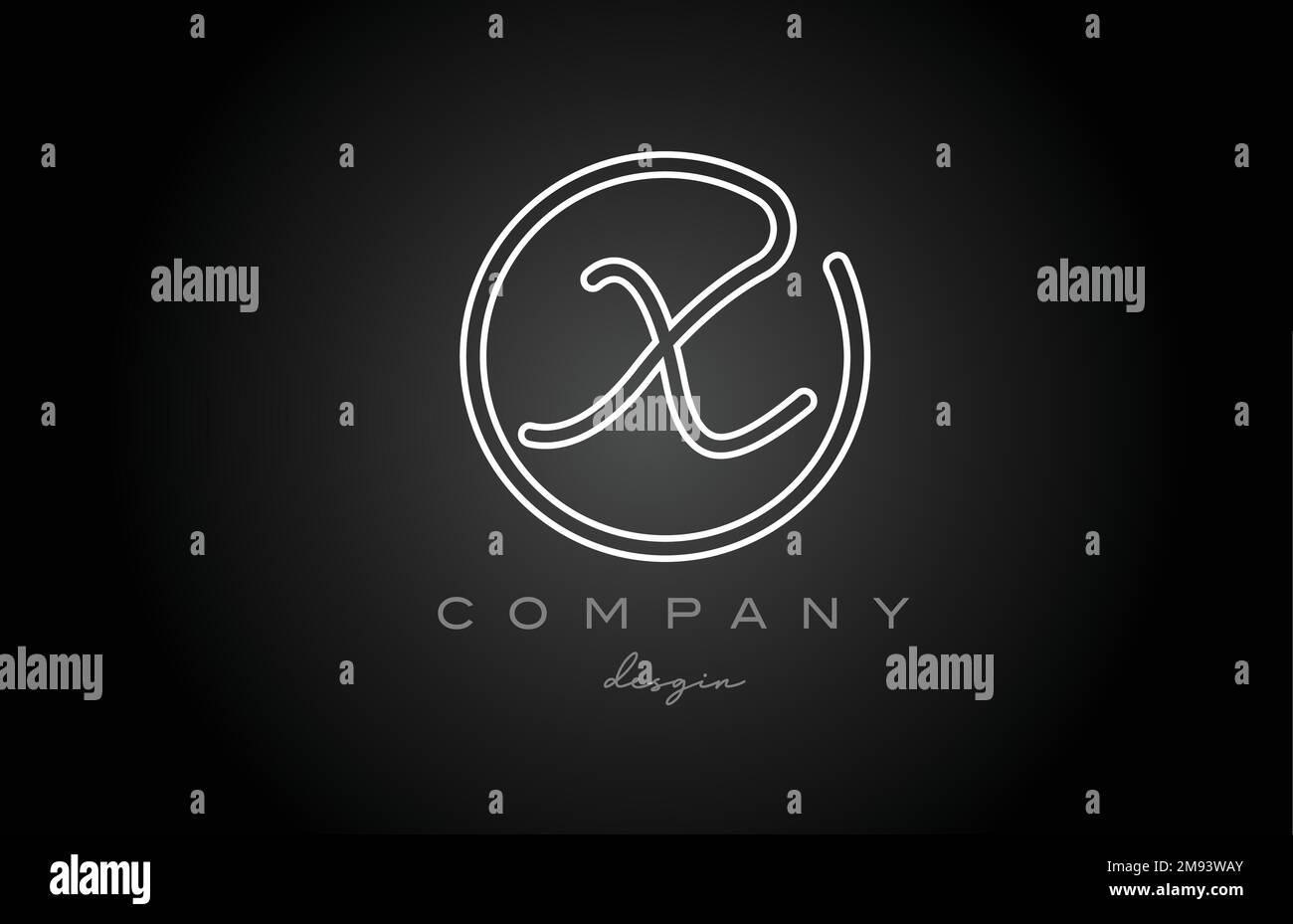 black and white line X alphabet letter logo icon design. Handwritten ...