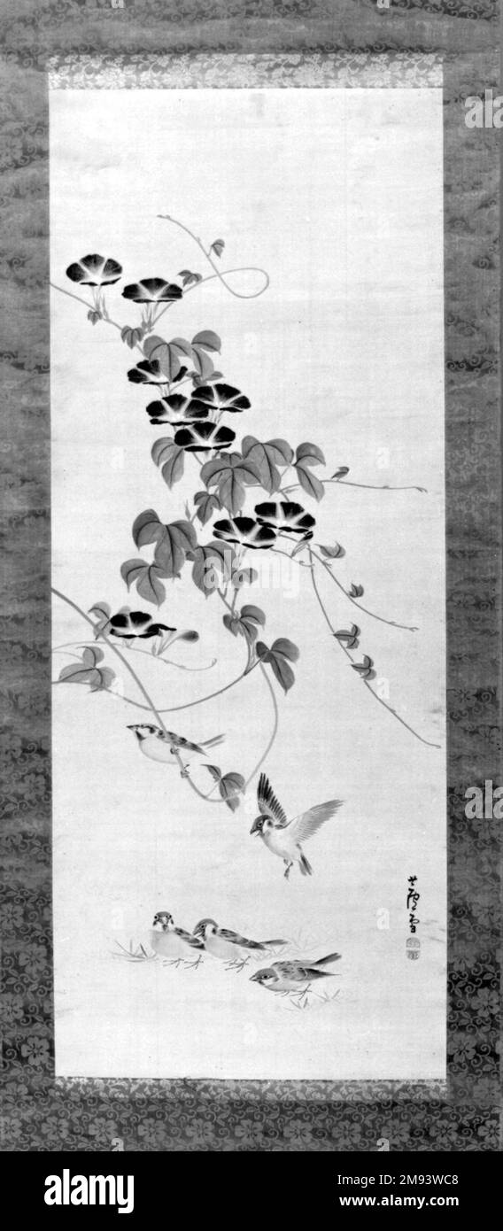 Jungvogel Und Chrysanthemen Nagasawa Rosetsu