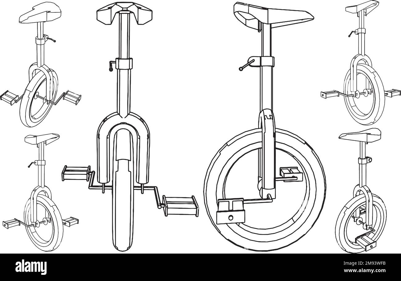 bicycle-with-one-wheel-vector-stock-vector-image-art-alamy