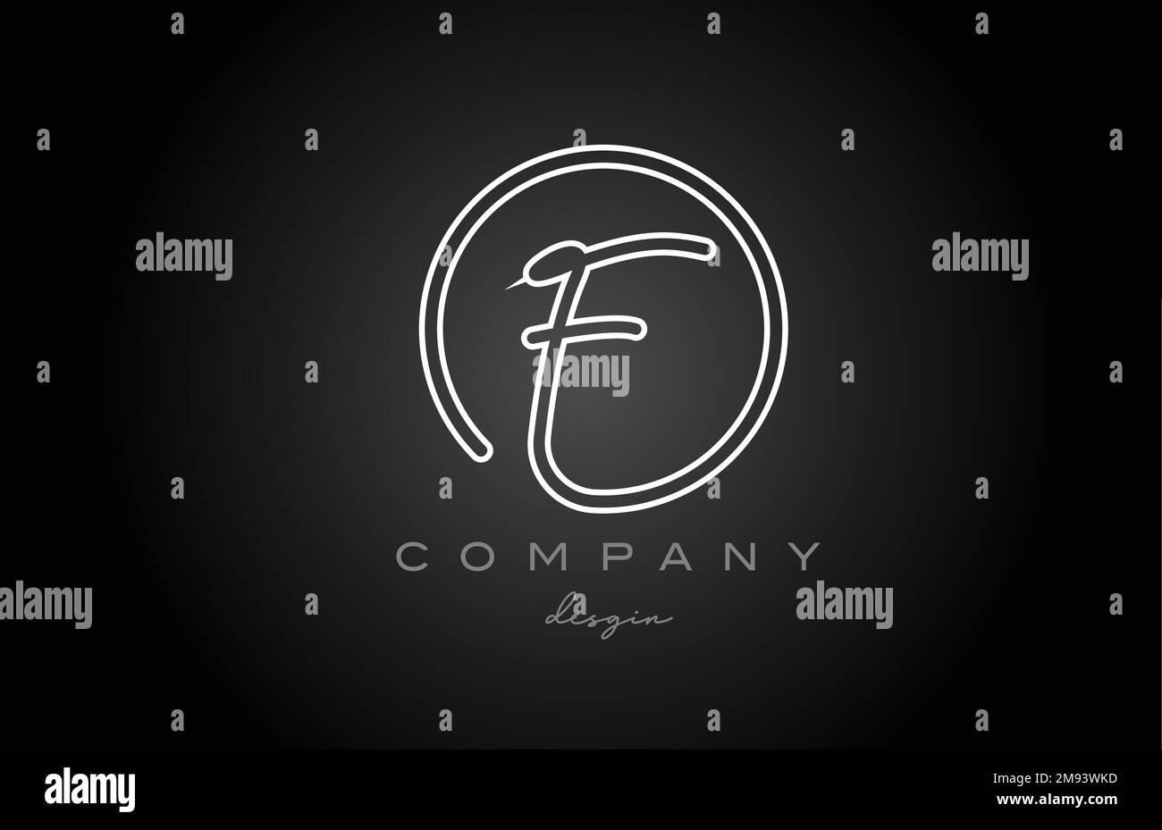black and white line F alphabet letter logo icon design. Handwritten ...