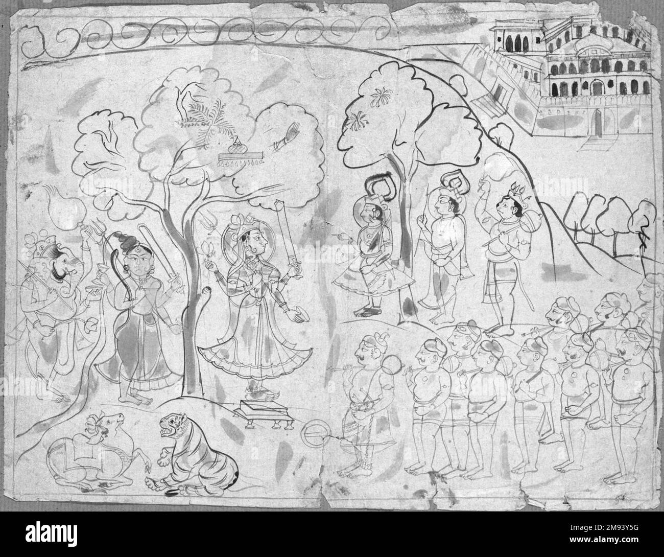 Rama, Lakshmana, and Hanuman Worshiping Shiva and Durga Indian. Rama, Lakshmana, and Hanuman ...