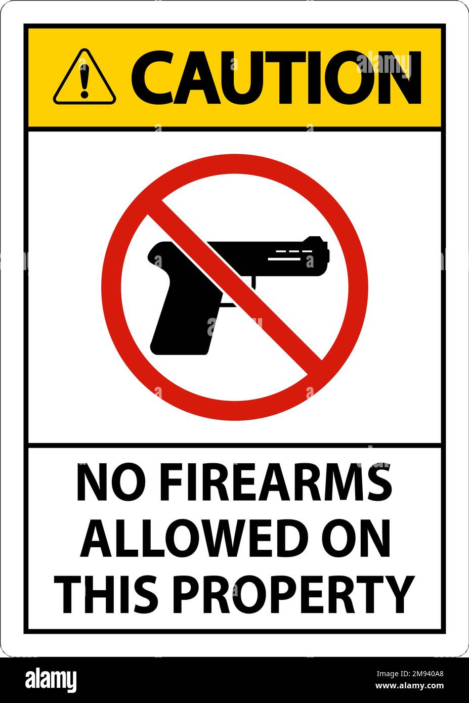 Caution Sign No Firearms Allowed On This Property Stock Vector