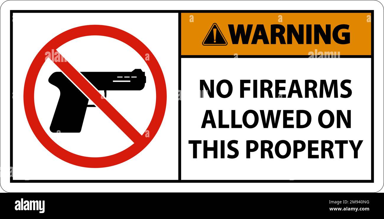 Warning Sign No Firearms Allowed On This Property Stock Vector