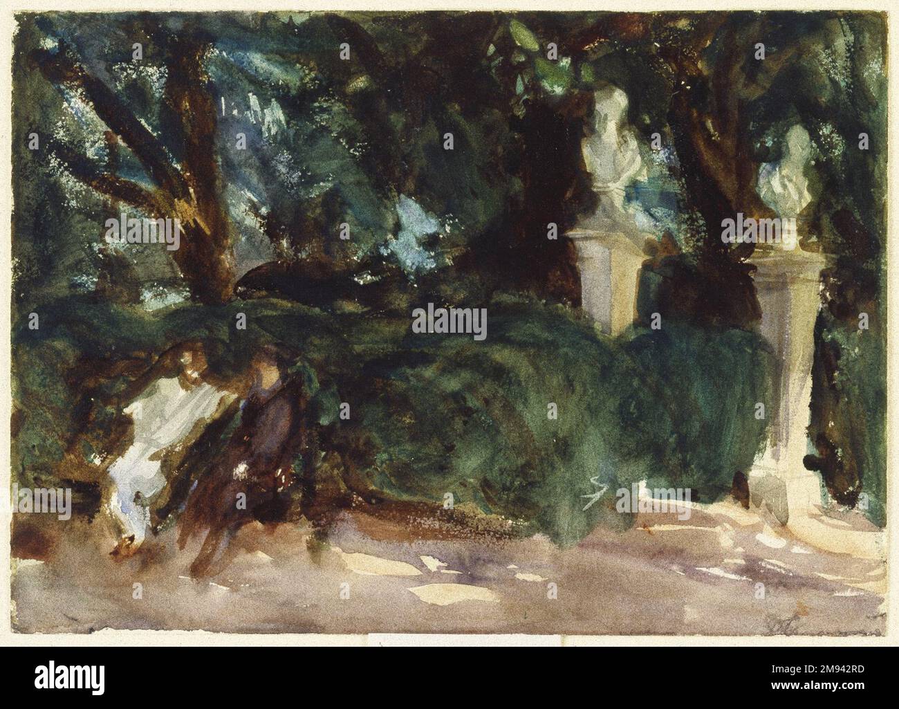 Queluz John Singer Sargent (American, born Italy, 1856-1925). , ca. 1902-1903. Watercolor, 9 15/16 x 13 15/16 in. (25.2 x 35.4 cm).   American Art ca. 1902-1903 Stock Photo