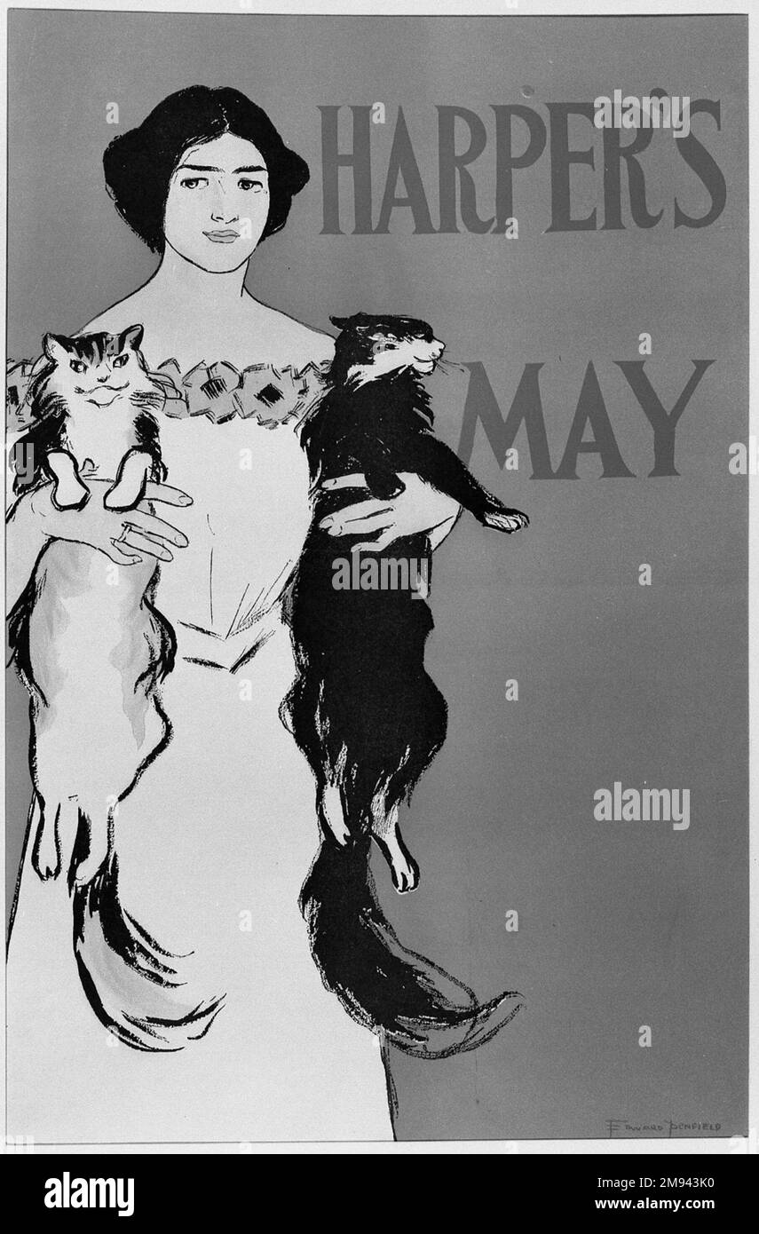 Harper's Poster - May 1896 Edward Penfield (American, 1866-1925). , 1896. Lithograph on wove paper, Sheet: 17 15/16 x 11 7/8 in. (45.5 x 30.1 cm).   American Art 1896 Stock Photo